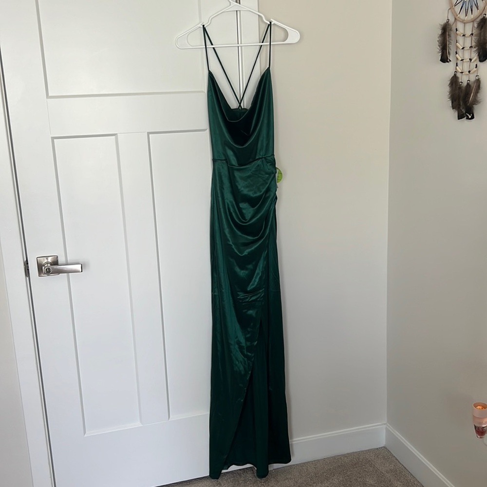 Wedding bridesmaid / formal formal prom dress - emerald